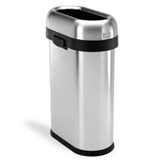 Odpadkový slim kôš pre obchodné priestory Simplehuman 50l, lesklá nerez