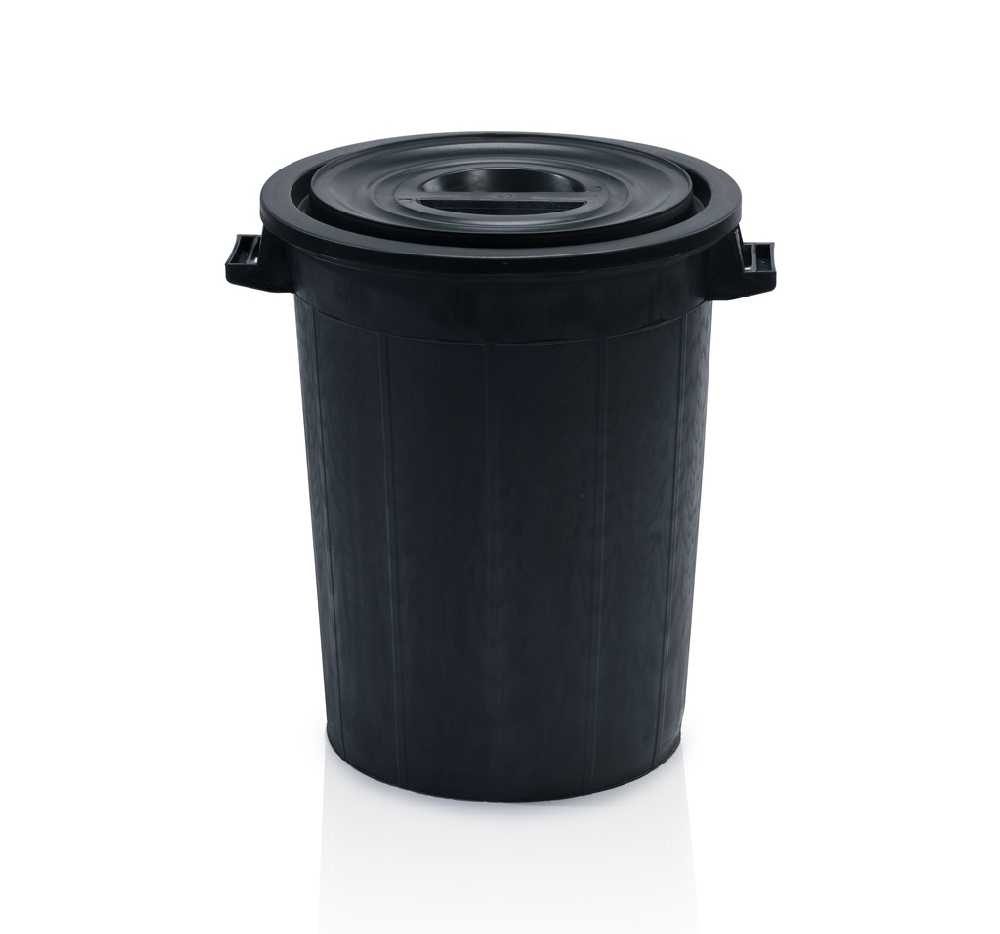 Sud 100l na dažďovú vodu vrátane veka, recyklovaný plast, čierna