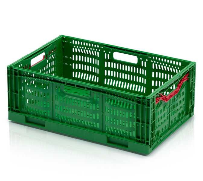 Skladacia prepravka dierovaná 600x400x230 mm, zelená