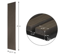 Akustický panel G21, 270x60, 5x2,1 cm, tmavý orech - 8