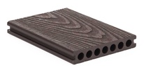 Terasová doska G21, 2,5x14,8x400 cm, Dark Wood WPC s okrúhlymi výrezmi