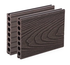 Terasová doska G21, 2,5x14,8x400 cm, Dark Wood WPC s okrúhlymi výrezmi - 2