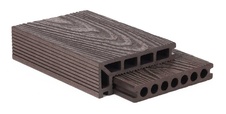 Terasová doska G21, 2,5x14,8x400 cm, Dark Wood WPC s okrúhlymi výrezmi - 5
