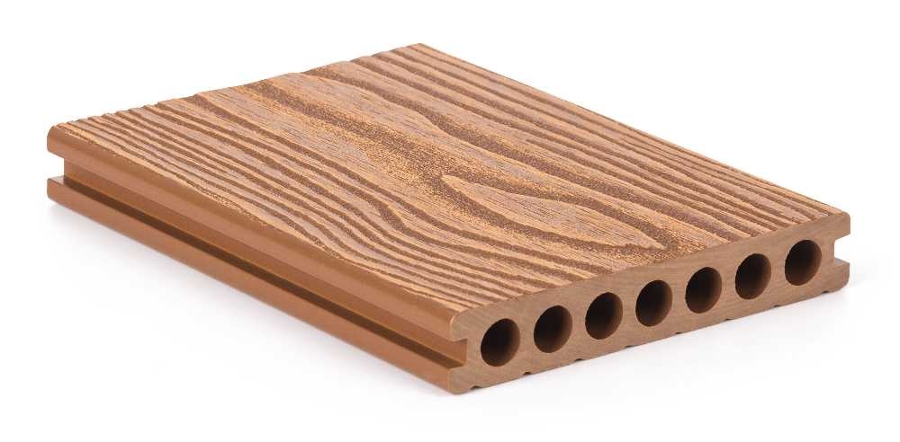 Terasová doska G21, 2,5x14,8x400 cm, Light Wood WPC s okrúhlymi výrezmi