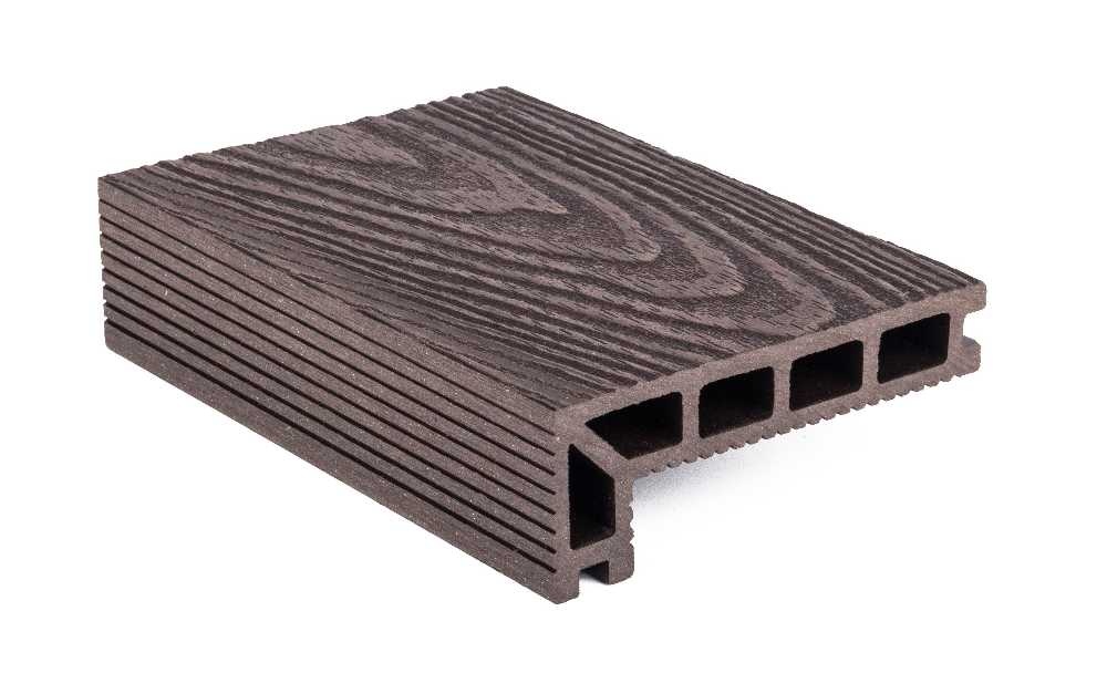 Terasová doska zakončovacia G21, 2,5x14x400 cm, Dark Wood WPC