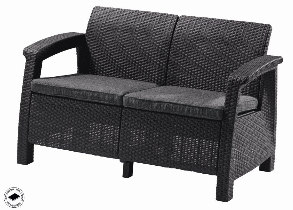 Záhradná 2-miestna pohovka Keter Corfu love seat, grafit