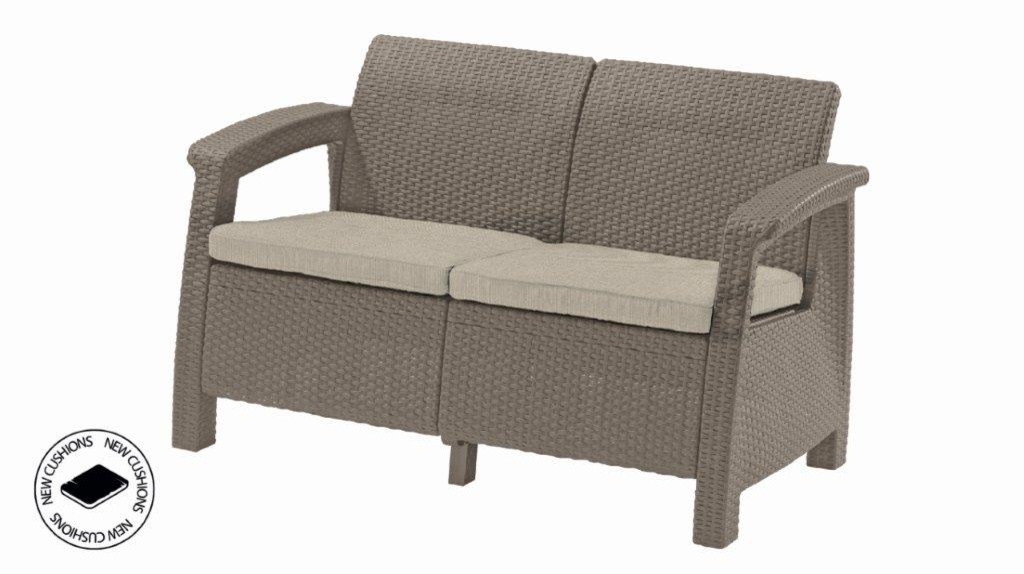 Záhradná 2-miestna pohovka Keter Corfu love seat,  cappuccino