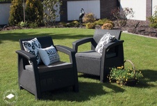 Záhradné kreslo Keter Corfu love seat grafit, 2 ks - 1