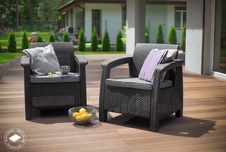 Záhradné kreslo Keter Corfu love seat grafit, 2 ks - 2