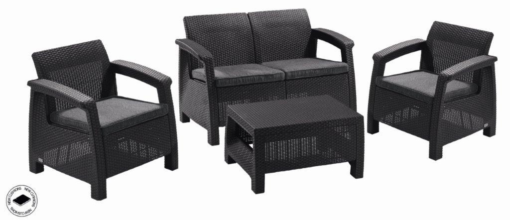 Záhradný set Keter Corfu love seat grafit 2+2+1