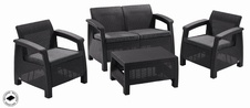 Záhradný set Keter Corfu love seat grafit 2+2+1