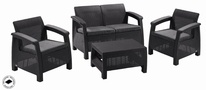 Záhradný set Keter Corfu love seat grafit 2+2+1