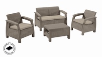 Záhradný set Keter Corfu love seat cappuccino 2+2+1