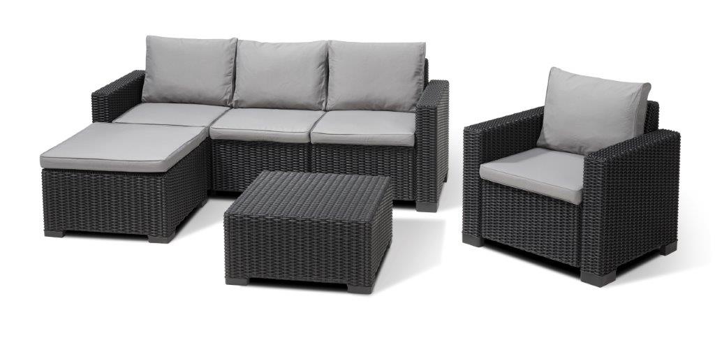 Záhradný set Keter California 3+1+1, grafit