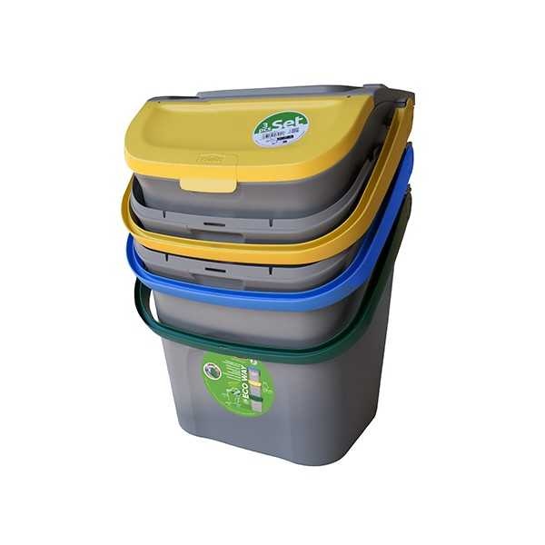 Súprava 3x28l odpadkových košov na triedený odpad