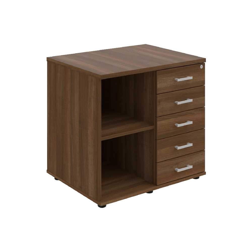 HOBIS skriňa stolová pravá s policou a zásuvkami - SPRZ 80 60 P P, roky pozdĺž, orech