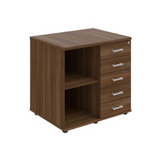 HOBIS skriňa stolová pravá s policou a zásuvkami - SPRZ 80 60 P P, roky pozdĺž, orech