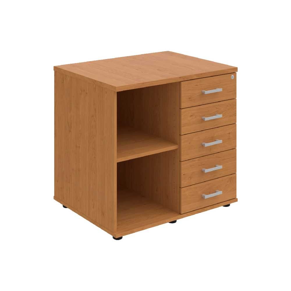 HOBIS skriňa stolová pravá s policou a zásuvkami - SPRZ 80 60 P P, roky pozdĺž, jelša