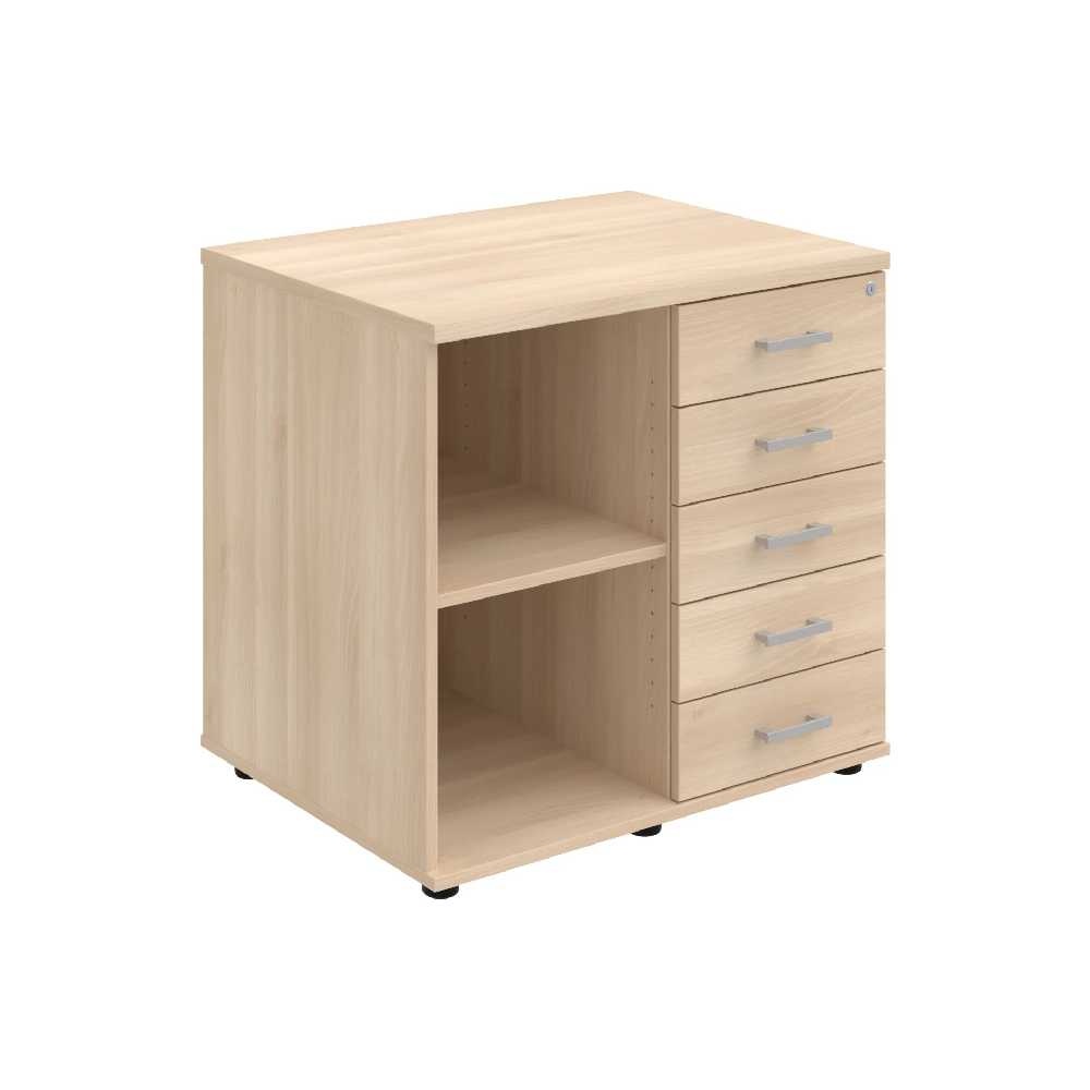 HOBIS skriňa stolová pravá s policou a zásuvkami - SPRZ 80 60 P N, roky naprieč, agát