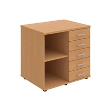 HOBIS skriňa stolová pravá s policou a zásuvkami - SPRZ 80 60 P N, roky naprieč, buk