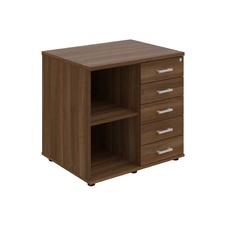HOBIS skriňa stolová pravá s policou a zásuvkami - SPRZ 80 60 P N, roky naprieč, orech