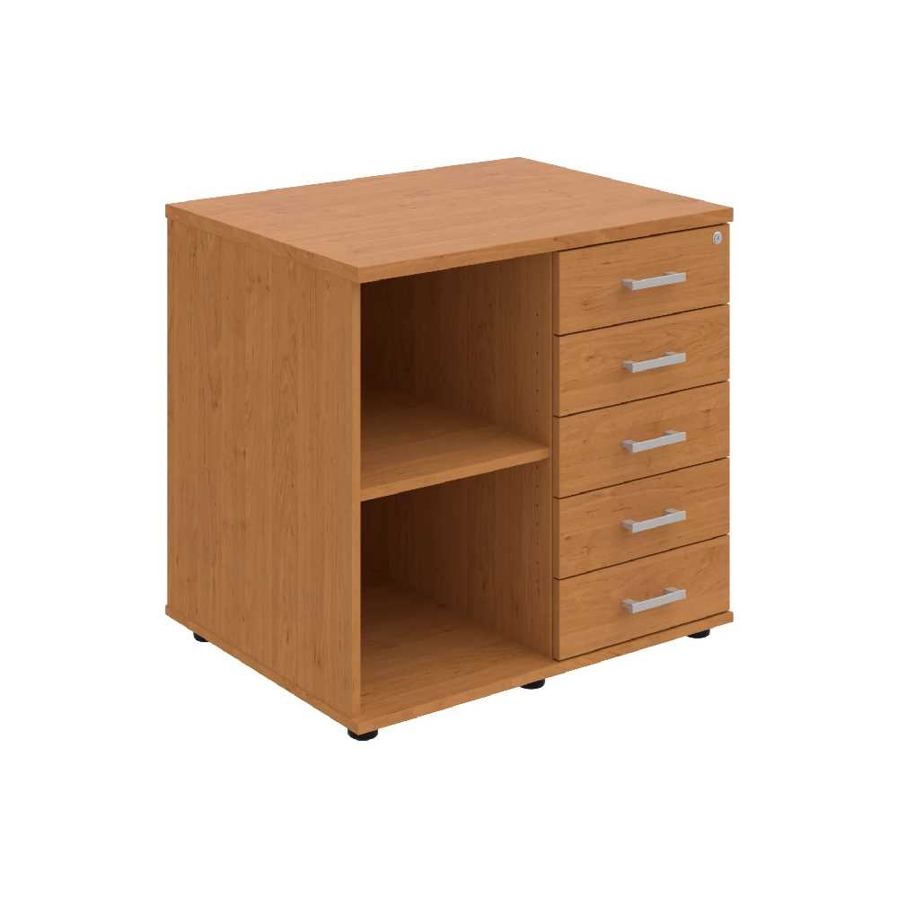 HOBIS skriňa stolová pravá s policou a zásuvkami - SPRZ 80 60 P N, roky naprieč, jelša