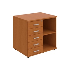 HOBIS skriňa stolová ľavá s policou a zásuvkami - SPRZ 80 60 L P, roky pozdĺž, čerešňa