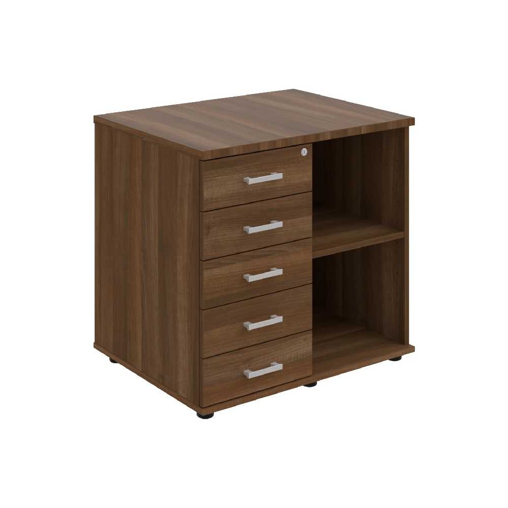 HOBIS skriňa stolová ľavá s policou a zásuvkami - SPRZ 80 60 L P, roky pozdĺž, orech