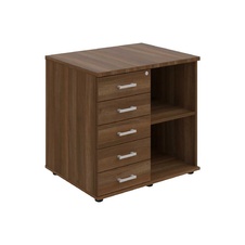 HOBIS skriňa stolová ľavá s policou a zásuvkami - SPRZ 80 60 L P, roky pozdĺž, orech