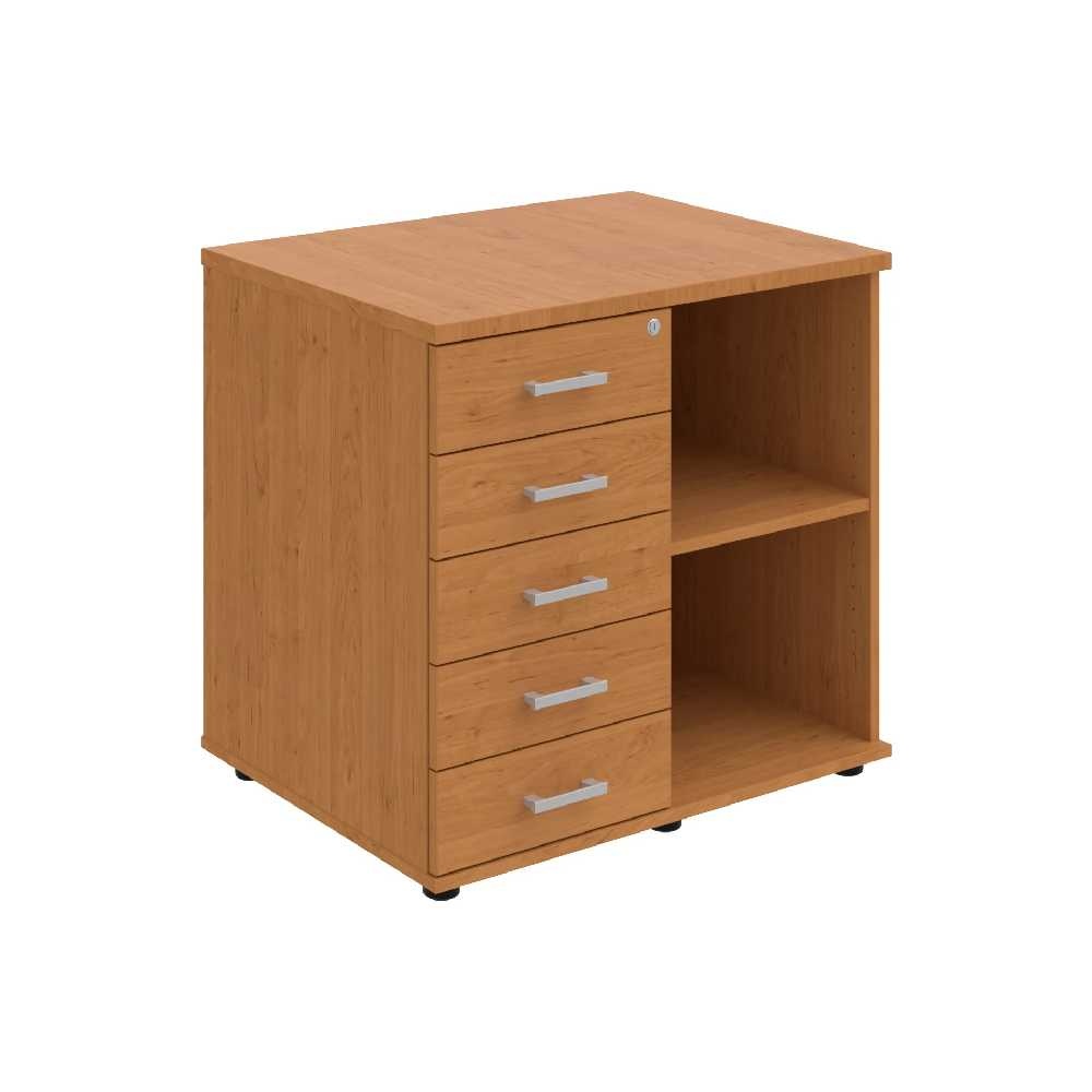 HOBIS skriňa stolová ľavá s policou a zásuvkami - SPRZ 80 60 L P, roky pozdĺž, jelša