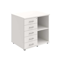 HOBIS skriňa stolová ľavá s policou a zásuvkami - SPRZ 80 60 L P, roky pozdĺž, biela