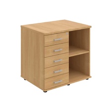HOBIS skriňa stolová ľavá s policou a zásuvkami - SPRZ 80 60 L P, roky pozdĺž, dub