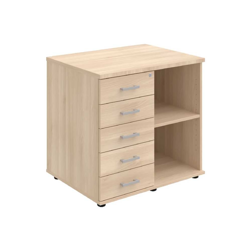 HOBIS skriňa stolová ľavá s policou a zásuvkami - SPRZ 80 60 L N, roky naprieč, agát