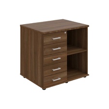 HOBIS skriňa stolová ľavá s policou a zásuvkami - SPRZ 80 60 L N, roky naprieč, orech