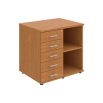 HOBIS skriňa stolová ľavá s policou a zásuvkami - SPRZ 80 60 L N, roky naprieč, jelša