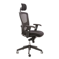 Kancelárska stolička DIKE s podhlavníkom, čierna - 2