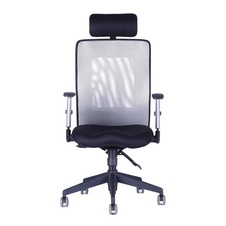 Kancelárska stolička CALYPSO XL, nastaviteľný podhlavník, sivá - 4