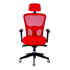 Kancelárska stolička DIKE s podhlavníkom, červená - 4