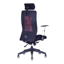 Kancelárska stolička CALYPSO GRAND, nastaviteľný podhlavník, červená - 3