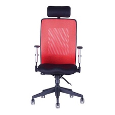 Kancelárska stolička CALYPSO GRAND, nastaviteľný podhlavník, červená - 4