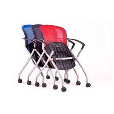 Rokovacia stolička Metis na kolieskach, červená - 4