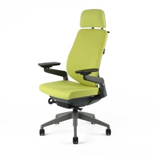Kancelárska čalúnená stolička Karme, s podhlavníkom, zelená - 7