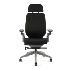 Kancelárska čalúnená stolička Karme, s podhlavníkom, čierna - 9