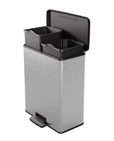 Plastový odpadkový kôš Curver Deco Bin Duo 26+26l, strieborná