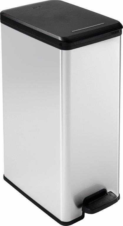 Plastový odpadkový kôš Curver Slim Bin 40l, strieborná