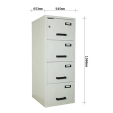 Ohňovzdorná 4-zásuvková kartotéka, formát A4, svetlo šedá - 2