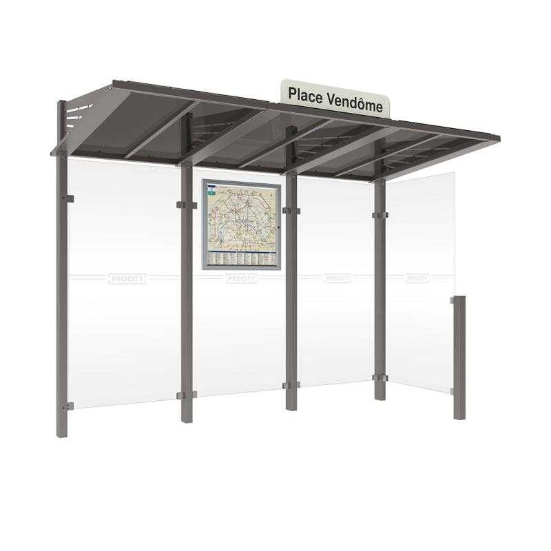 Autobusová zastávka CONVIVIALE s pravou bočnicou 3000 mm