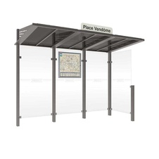 Autobusová zastávka CONVIVIALE s pravou bočnicou 3000 mm