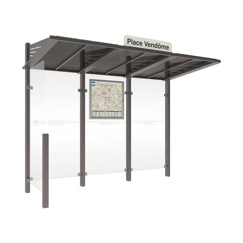 Autobusová zastávka CONVIVIALE s ľavou bočnicou 3000 mm