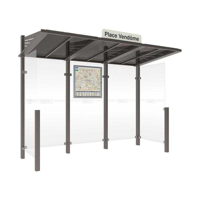 Autobusová zastávka CONVIVIALE s dvoma bočnicami 3000 mm